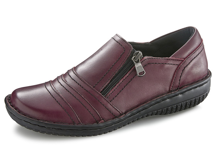 Komfortschuhe - ELENA EDEN, bequeme Damen-Slipper, Weite G, mit herausnehmbarem Fussbett, in Größe 036 bis 042, in Farbe BURGUND Ansicht 1