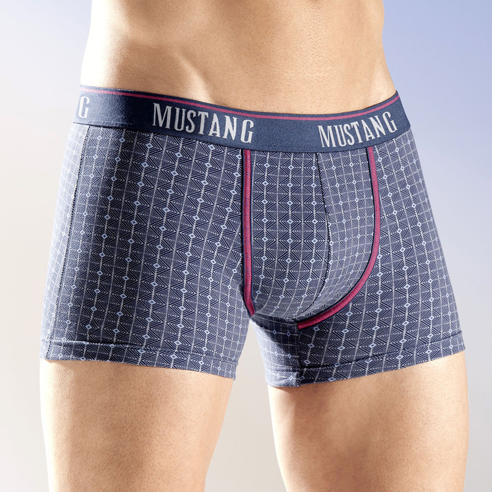 Unterwäsche - Mustang, Dreierpack Pants, kariert, in Größe 004 bis 008, in Farbe NAVY-BUNT Ansicht 1