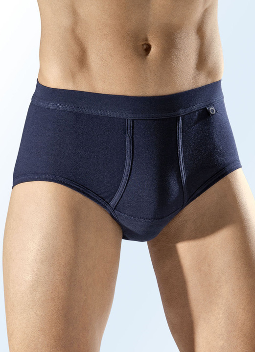Unterwäsche - Pfeilring Dreierpack Slips, uni, in Größe 005 bis 011, in Farbe NAVY