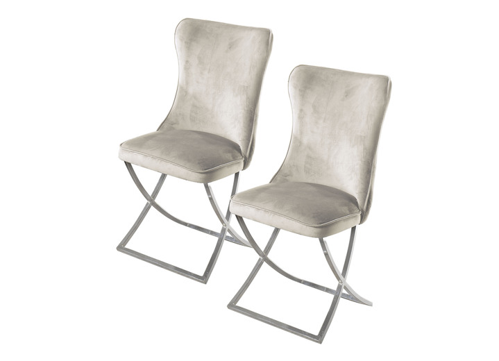 Sitzmöbel - Trendige Esszimmer-Stühle, 2er-Set, in Farbe CREME, in Ausführung Stühle, 2er-Set Ansicht 1