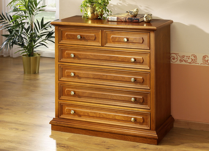 Sideboards & Kommoden - Teilmassive Kommode mit Echtholzfurnier, in Farbe KIRSCHBAUM, in Ausführung Kommode, 1-türig Ansicht 1