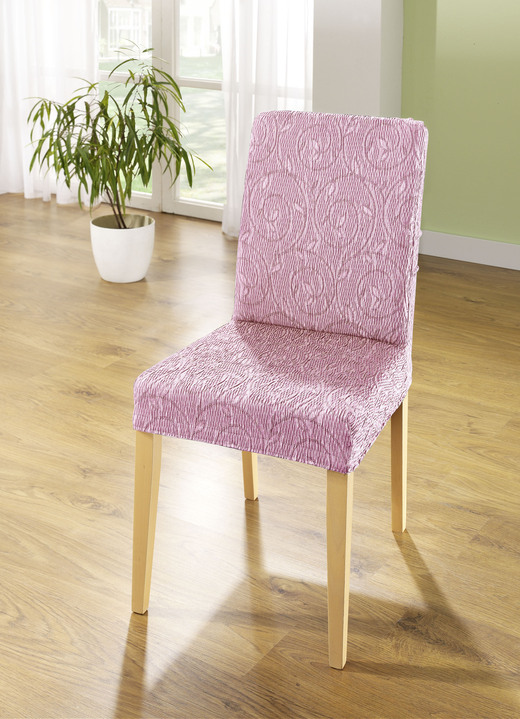 - Stretch Stuhlbezüge, in Größe 106 (Stuhlbezug) bis 111 (Stuhlbezug, 2er-Set), in Farbe ROSÉ Ansicht 1