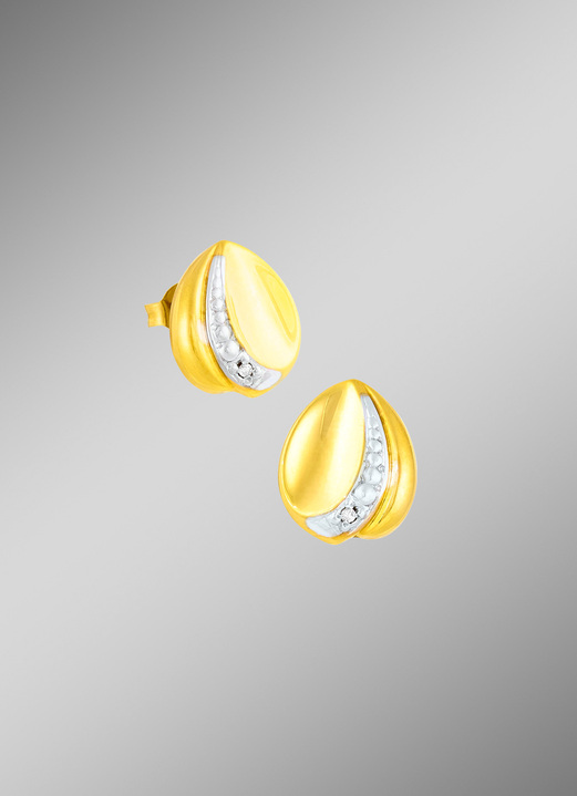 mit Diamanten - Ohrstecker in Bicolor mit Diamanten, in Farbe  Ansicht 1