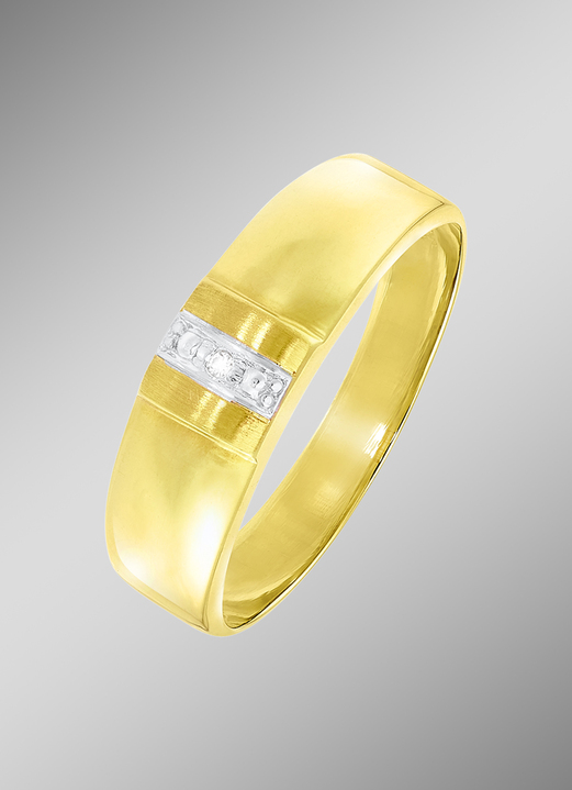 mit Diamanten - Toller Damenring in Bicolor mit Diamant, in Größe 160 bis 210, in Farbe  Ansicht 1