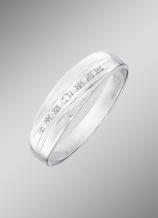 mit Diamanten - Damenring Weissgold 585/-, in Größe 160 bis 220, in Farbe  Ansicht 1