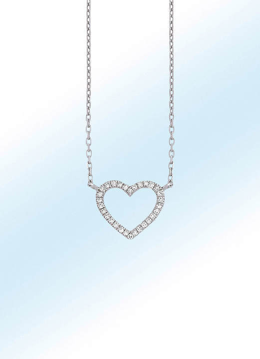 - Wunderschöne Halskette Herz mit 30 Diamanten, in Farbe
