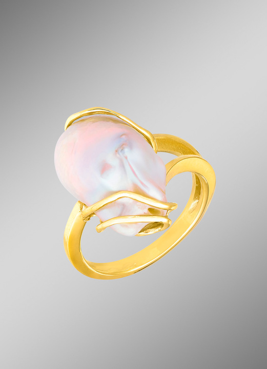 mit Perlen - Edler Damenring mit Süsswasser-Zuchtperle, in Größe 160 bis 220, in Farbe  Ansicht 1