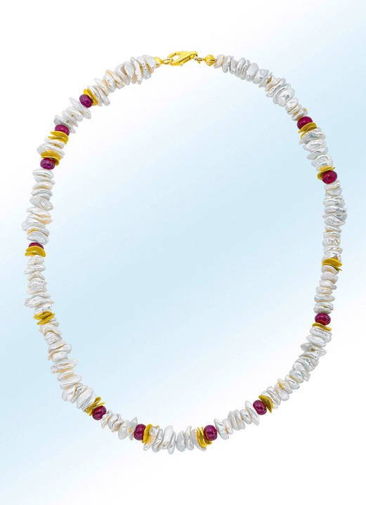 - Halskette mit Keshi-Perlen, in Farbe