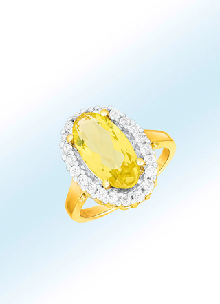 Damenring mit Lemonquarz-