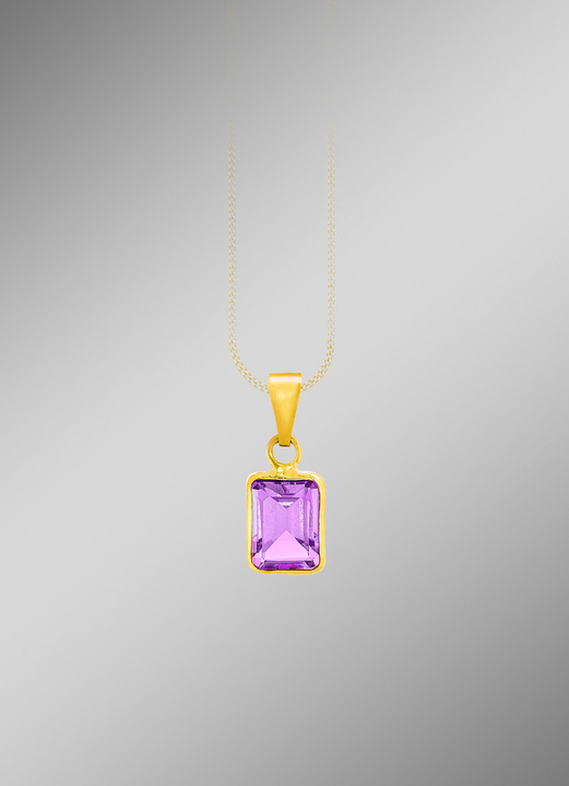 mit Edelsteinen - Schicker Anhänger mit echt Amethyst, in Farbe  Ansicht 1