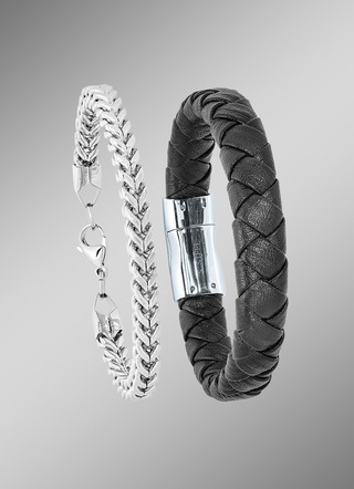 2-teiliges Armband-Set aus Edelstahl