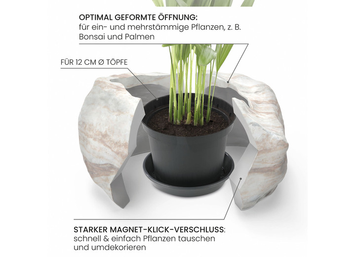 Wohnaccessoires - Pflanzenübertopf von Botanyia in edler Naturstein-Optik , in Farbe SAND Ansicht 1
