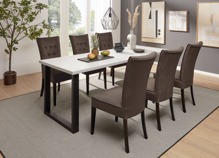 - Elegante Essgruppe, 5-teilig, in Farbe BRAUN-BETON Ansicht 1