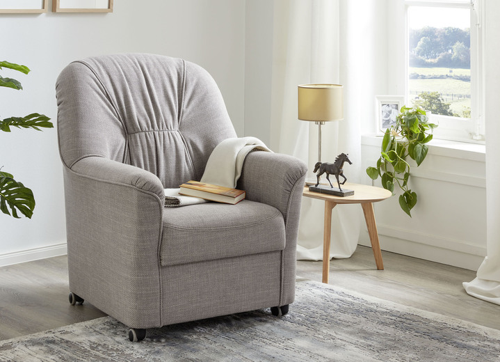 - Gemütliche Polstermöbel im Vintage Style, in Farbe CREME, in Ausführung Sessel