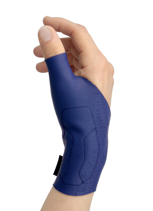- Handgelenkbandage QUERV‘ACTIV™ von EPITACT®, in Größe L (17–19 cm) bis S (13–15 cm), in Farbe BLAU, in Ausführung rechte Hand Ansicht 1