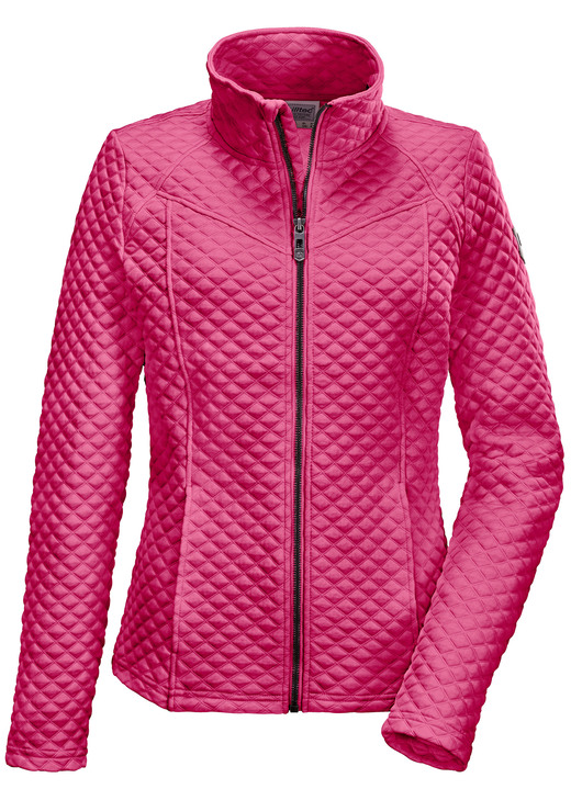 Aktiv- und Sportmode - Modische Damen-Stretch-Jacke mit Jaquard-Steppmuster, in Größe 036 bis 050, in Farbe ROSÉ Ansicht 1