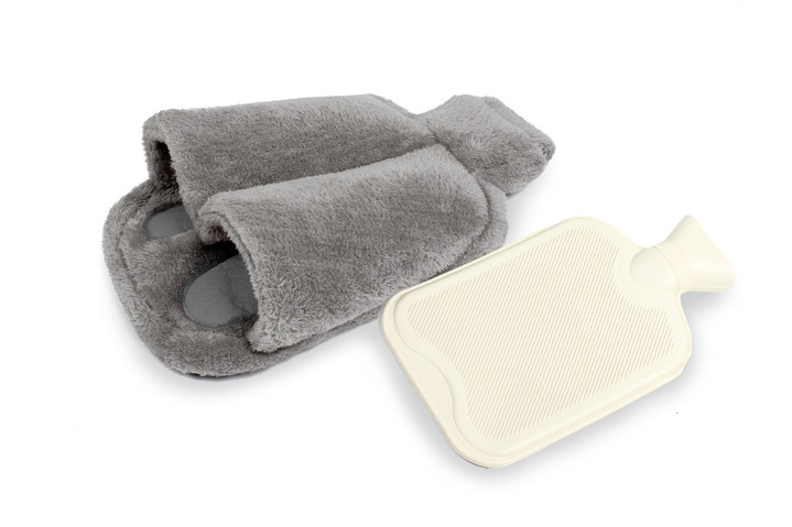 - Vital Comfort Fuß-Wärmflasche mit sanftem Fleece-Bezug, in Farbe GRAU Ansicht 1