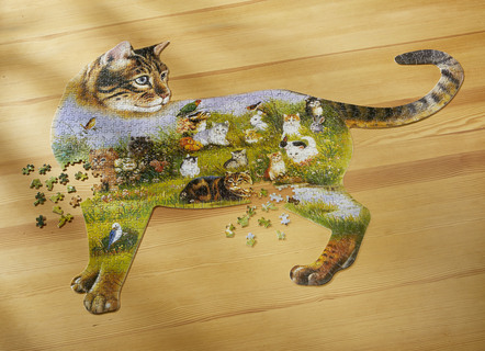 Puzzle mit Katzen-Motiv