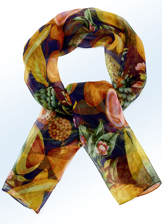 - Schal mit fruchtigem Obstdessin, in Farbe MARINE-BUNT Ansicht 1