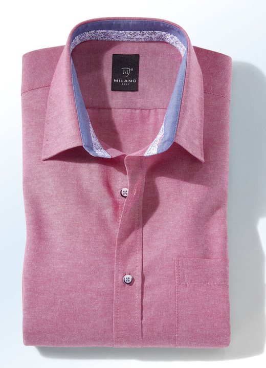 Hemden, Pullover & Shirts - «Milano Italy»-Hemd in Kurz- und Langarm in 4 Farben Hemden, Pullover & Shirts - «Milano Italy»-Hemd in Kurz- und Langarm in 4 Farben, in Größe 038 bis 048, in Farbe HELLROT