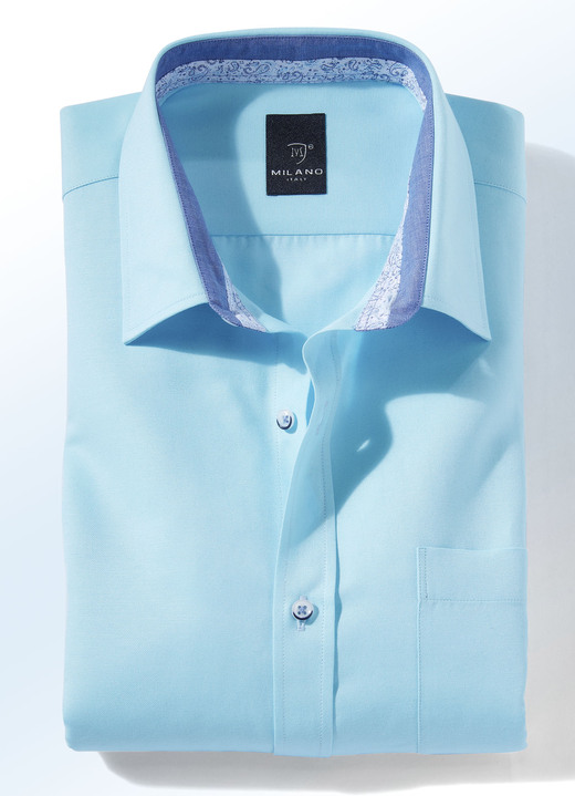 Hemden, Pullover & Shirts - «Milano Italy»-Hemd in Kurz- und Langarm in 4 Farben, in Größe 038 bis 048, in Farbe MINT Ansicht 1