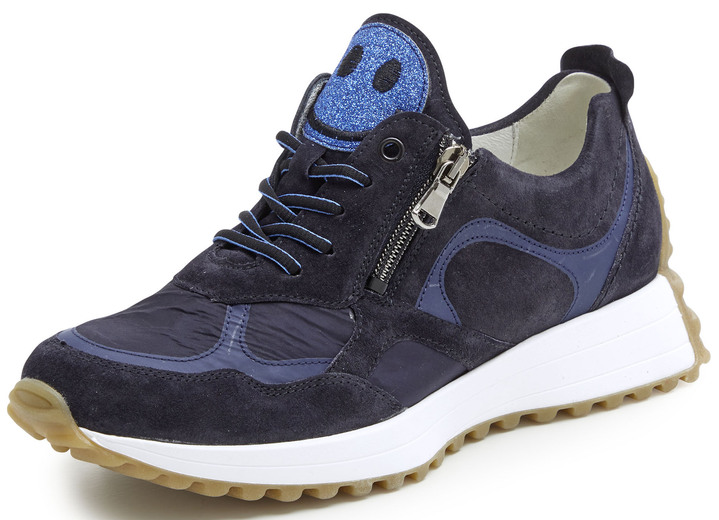 Komfortschuhe - Waldläufer Sneaker mit frecher Glitzer-Applikation, in Größe 3 1/2 bis 8, in Farbe DUNKELBLAU Ansicht 1