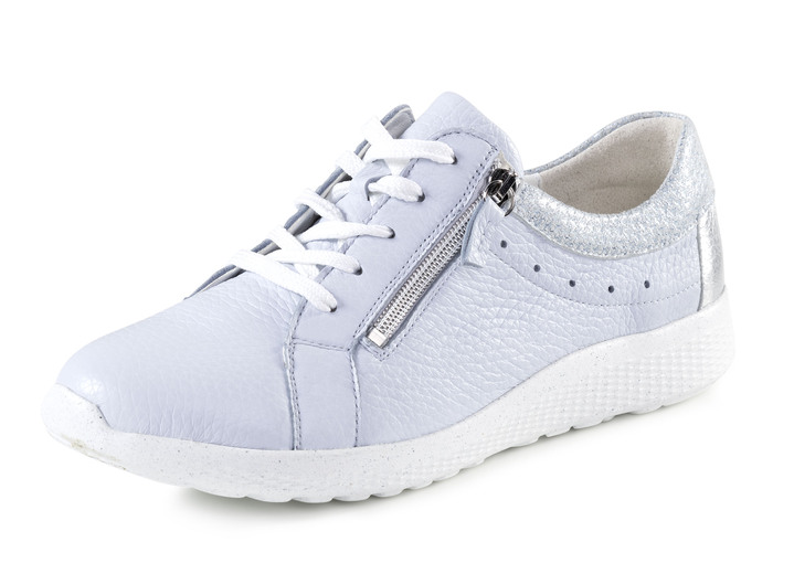 Komfortschuhe - Waldläufer, bequeme Damen-Schnürschuhe, Weite K, mit herausnehmbarem Fussbett, in Größe 3 1/2 bis 8, in Farbe BLEU-SILBER Ansicht 1