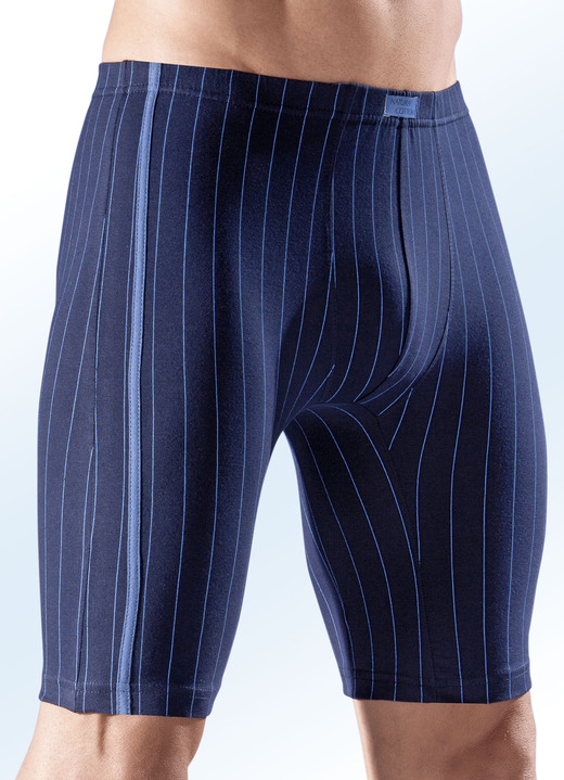 Unterwäsche - Viererpack Longpants, gestreift, in Größe 3XL (9) bis XXL (8), in Farbe 1X MARINE, 1X SCHWARZ, 1X JEANSBLAU, 1X BORDEAUX Ansicht 1