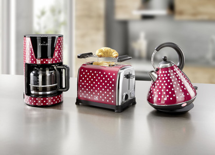 Frühstücksserie mit Edelstahlkorpus im Retro-Design