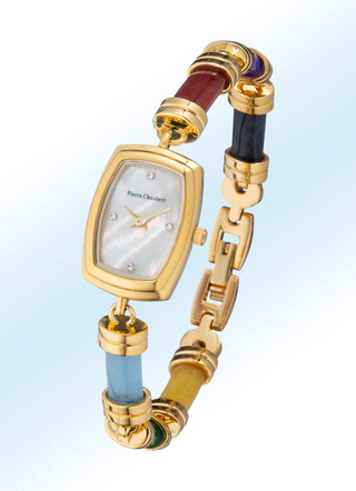 Damenuhr mit Armband aus Jade in Multicolor