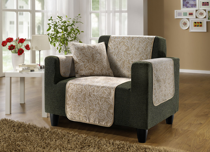 Sessel- & Sofaüberwürfe - Wohnaccessoires mit Fleckschutz-Ausrüstung, in Farbe BRAUN