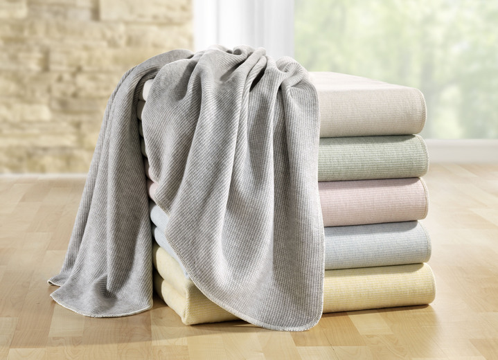 Decken - Komfortable Wohndecke aus Baumwolle, in Farbe BLAU Ansicht 1