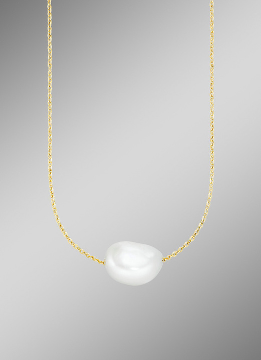 mit Perlen - Halskette mit Barockperle, in Farbe  Ansicht 1