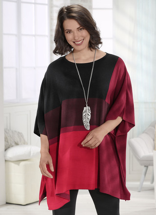 Poncho-Pullover in Feinstrick