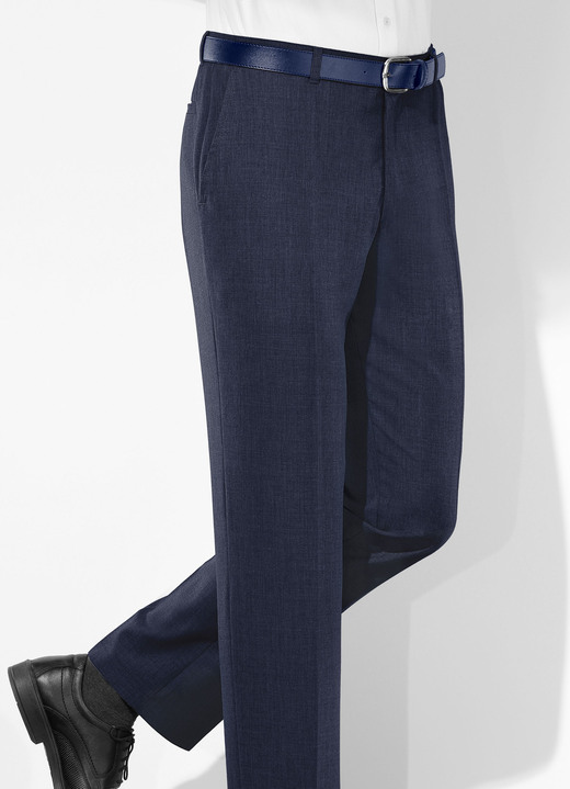 Herrenmode - «Klaus Modelle»-Hose mit Gürtel in 3 Farben, in Größe 024 bis 060, in Farbe MARINE Ansicht 1