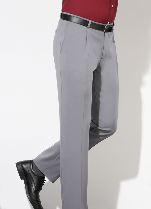 Herrenmode - «Klaus Modelle»-Unterbauchhose mit Gürtel in 5 Farben, in Größe 025 bis 060, in Farbe GRAU Ansicht 1