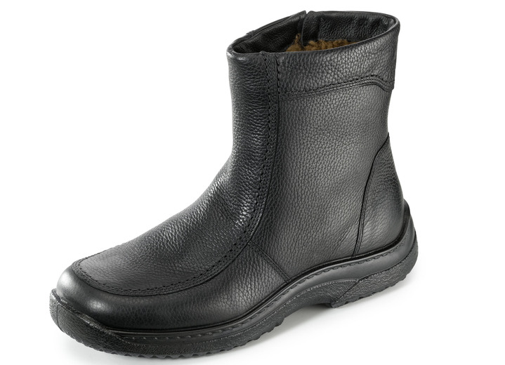 Stiefeletten - Stiefel mit echtem Lammfellfutter, in Größe 040 bis 046, in Farbe SCHWARZ Ansicht 1