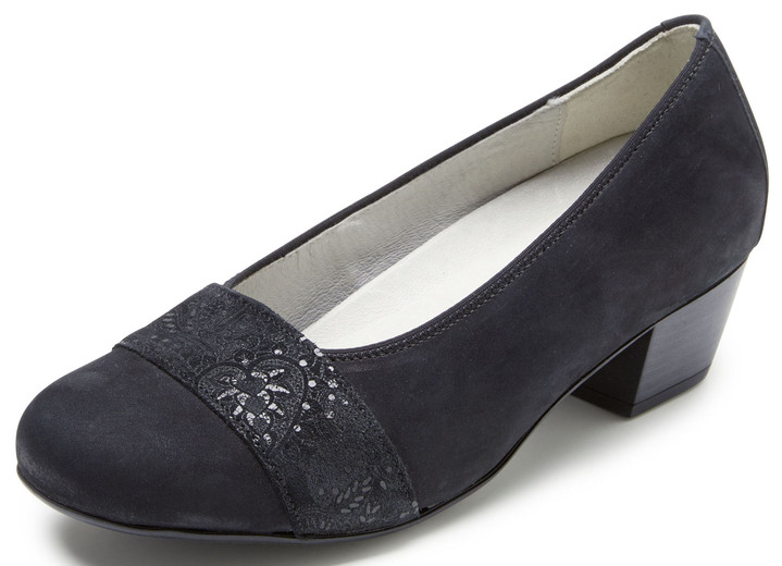 Komfortschuhe - Waldläufer, bequeme Damen-Pumps, Weite K, mit herausnehmbarem Fussbett, in Größe 3 1/2 bis 8, in Farbe SCHWARZ Ansicht 1