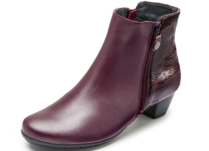 Komfortschuhe - ELENA EDEN, elegante Damen-Stiefeletten, Weite G, mit herausnehmbarem Fussbett, in Größe 036 bis 042, in Farbe BURGUND Ansicht 1