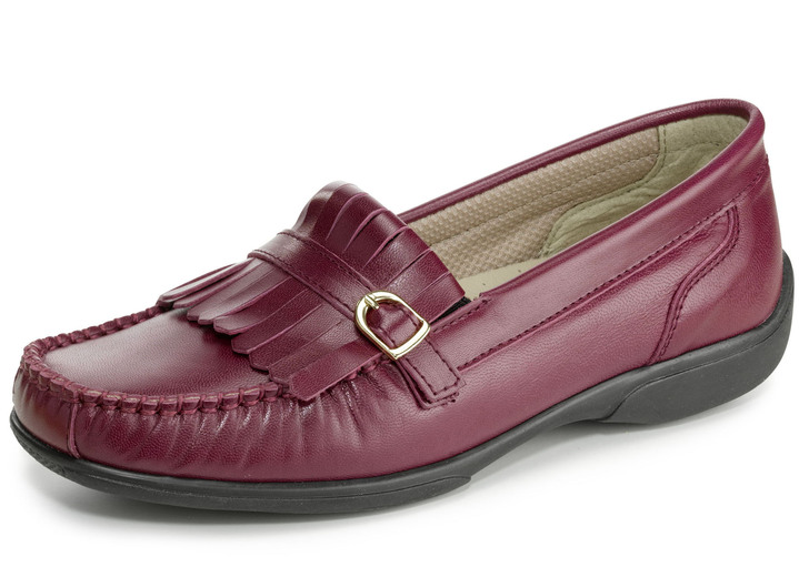 Komfortschuhe - ELENA EDEN, klassische Damen-Slipper, Weite H, mit herausnehmbarem Fussbett, in Größe 036 bis 042, in Farbe BORDEAUX Ansicht 1