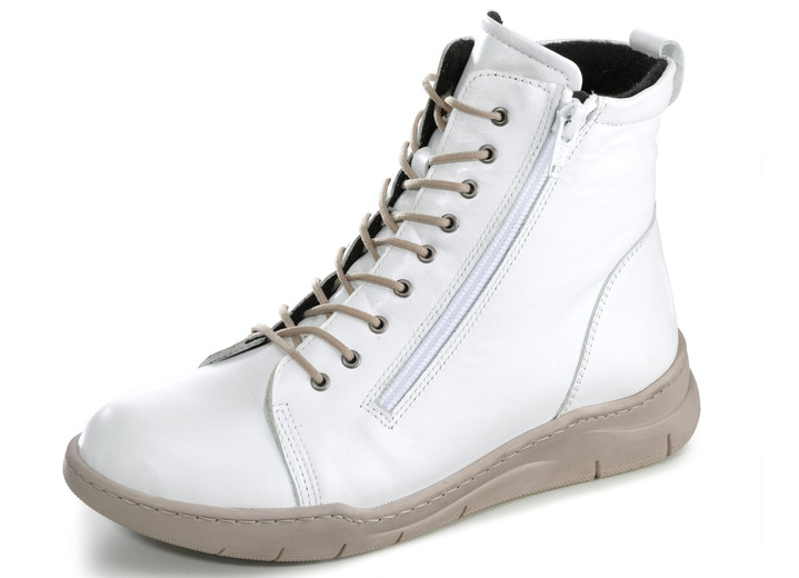 - Gemini Stiefelette mit zwei Reissverschlüsse, in Größe 036 bis 042, in Farbe WEISS Ansicht 1