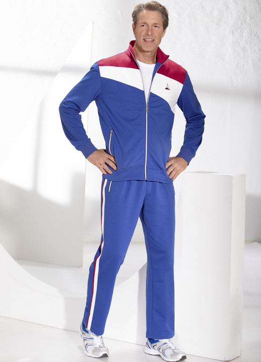 - Freizeitanzug mit Reissverschluss-Taschen, in Größe 3XL (64/66) bis XXL (60/62), in Farbe ROYALBLAU-WEISS-ROT