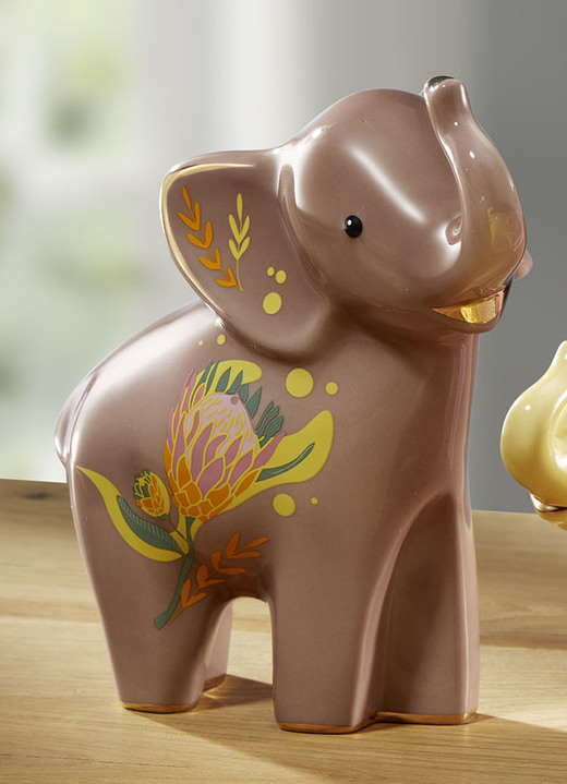 Figuren - Handgefertigte Goebel Porzellan-Elefanten, in Farbe BRAUN, in Ausführung Kiombo Ansicht 1