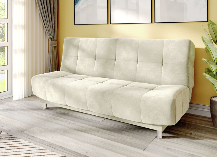 - Gemütliches Schlafsofa mit Bettkasten, in Farbe CREME Ansicht 1