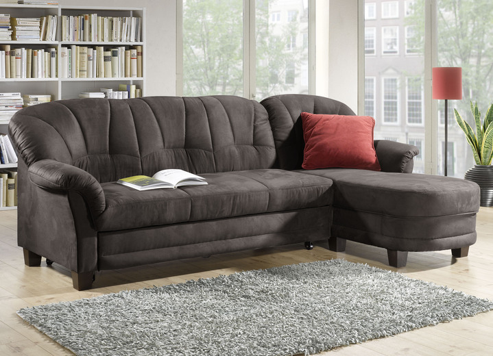 - Komfortable Polsterecke mit Bettfunktion, in Farbe BRAUN, in Ausführung Polsterecke 231x138 cm