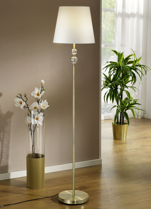 Lampen & Leuchten - Stilvolle Stehlampe aus altmessingfarbenem Metall, in Farbe ALTMESSING