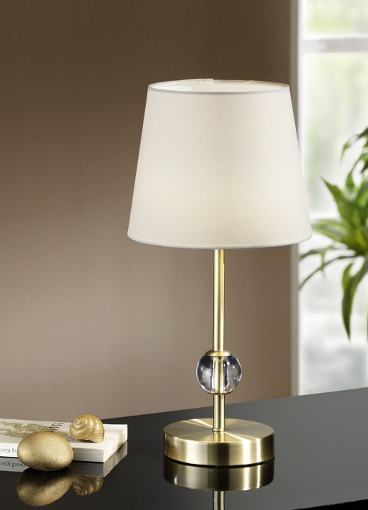 - Stilvolle Tischlampe aus altmessingfarbenem Metall, in Farbe ALTMESSING