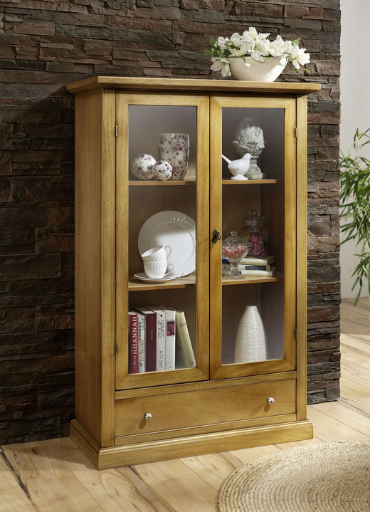 - Vitrine mit Griffen aus Metall und Keramik, in Farbe NATUR