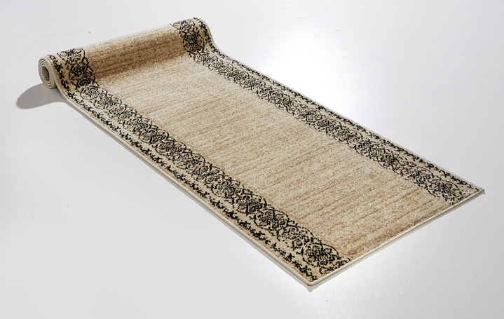 Läufer & Stufenmatten - Hochwertiger Läufer nach Wunschmass mit Rankenmotiv, in Größe 101 (Läufer, 67 cm breit) bis 106 (Läufer, 100 cm breit), in Farbe BEIGE Ansicht 1