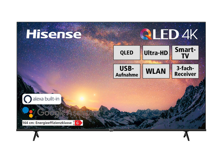 - Hisense QLED 4K UHD TV, in Farbe SCHWARZ Ansicht 1